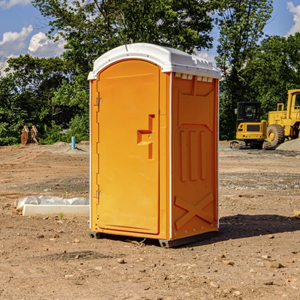 can i customize the exterior of the porta potties with my event logo or branding in Columbia Iowa